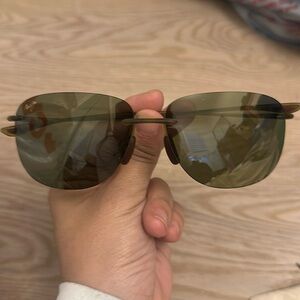 Maui Jim Hikina Polarized Rimless Matte Olive Sunglasses